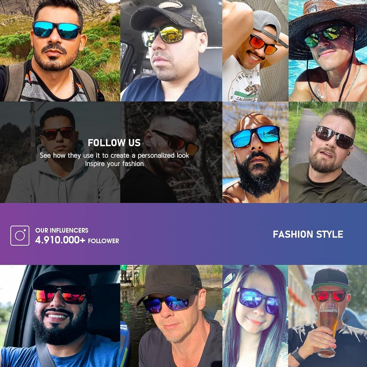 Polarized Sunglasses Men Womens - Retro Square Sun Glasses for Fishing Driving UV Protection