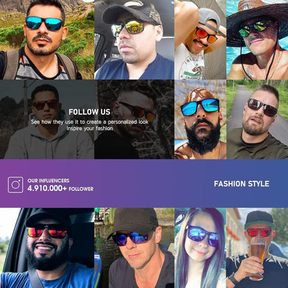 Polarized Sunglasses Men Womens - Retro Square Sun Glasses for Fishing Driving UV Protection (Black)