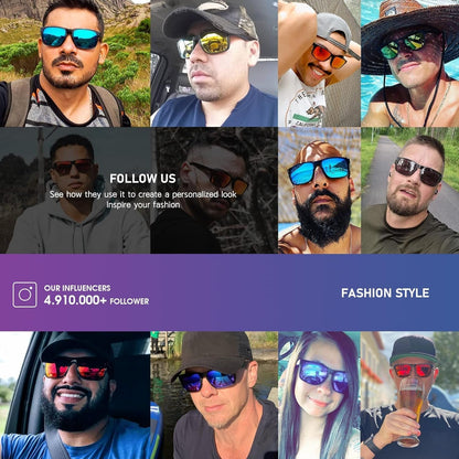 Polarized Sunglasses Men Womens - Retro Square Sun Glasses for Fishing Driving UV Protection