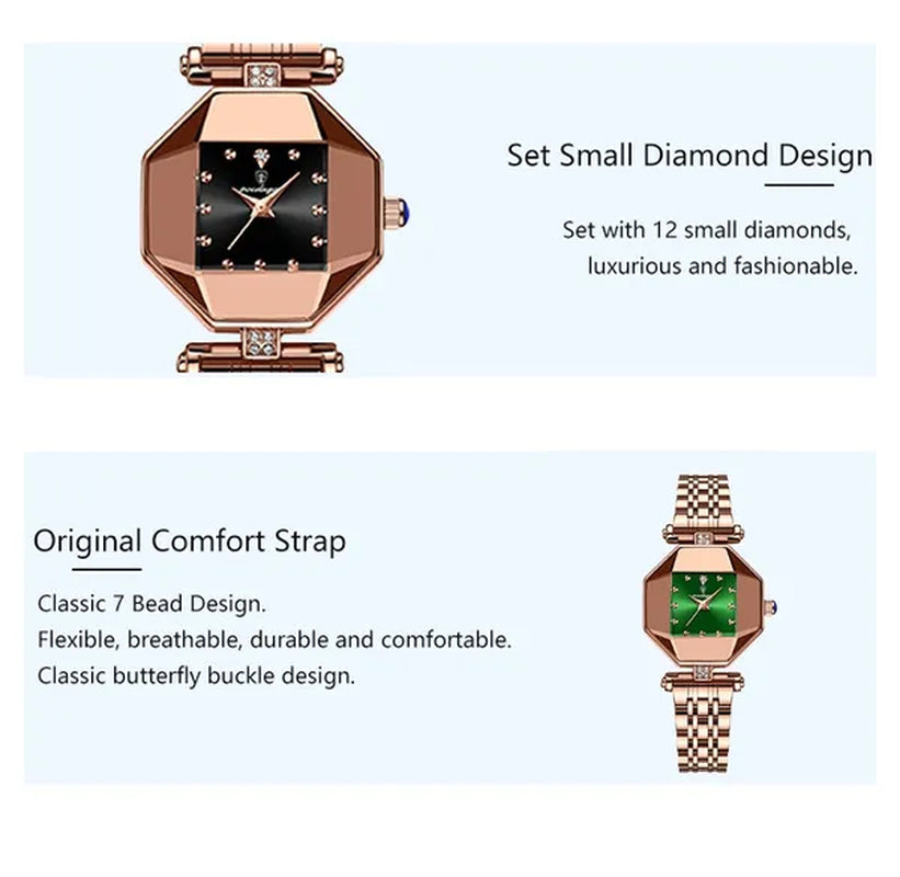POEDAGAR Rose Gold Fashion Women Watch Stainless Stain Waterproof Ladies Quartz Watches Luxury Female Wristwatch