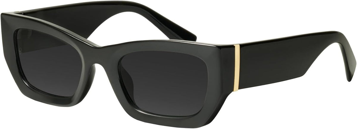 Retro Cat Eye Rectangle Polarized Sunglasses for Women Chunky Style MS52370