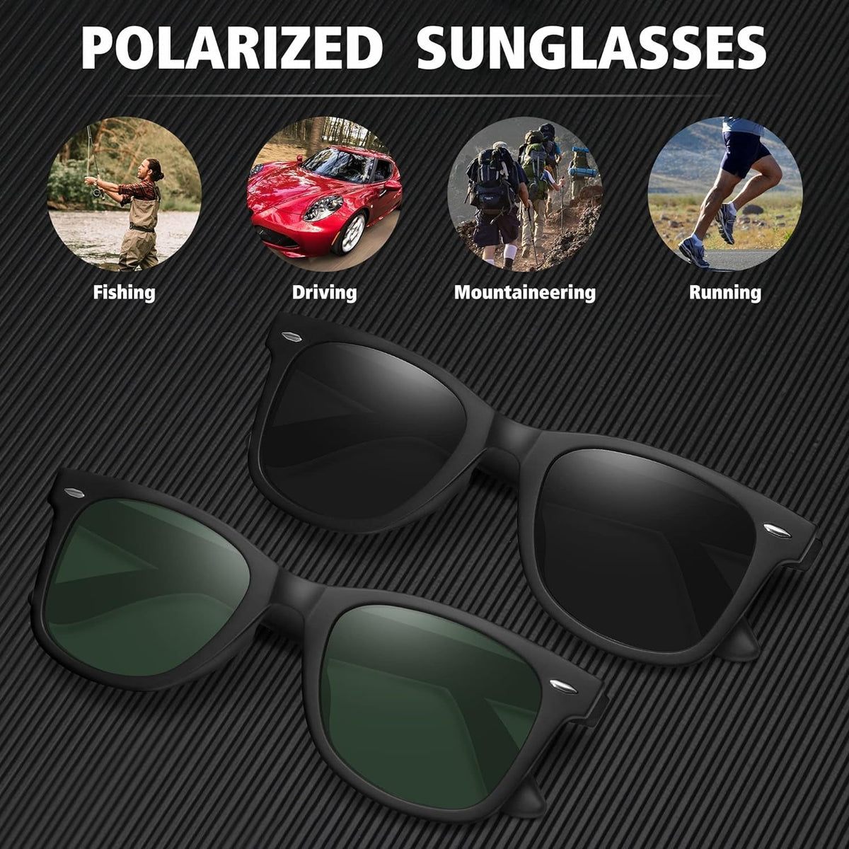 Polarized Sunglasses for Men Women Classic Retro Sun Glasses for Driving Fishing UV Protection