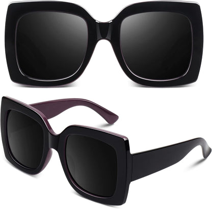 GQUEEN Oversized Square Frame Sunglasses Womens Retro Vintage Trendy Shades,S904