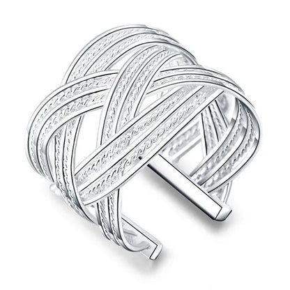 Charm 925 Sterling Silver Rings for Women Adjustable Fashion Retro Wedding Party Christmas Gifts High Quality Jewelry