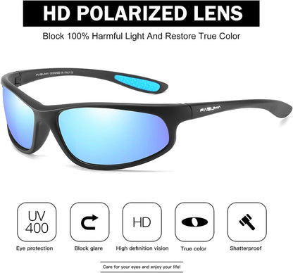 Polarized Sports Sunglasses for Men Cycling Driving Fishing UV400 Protection