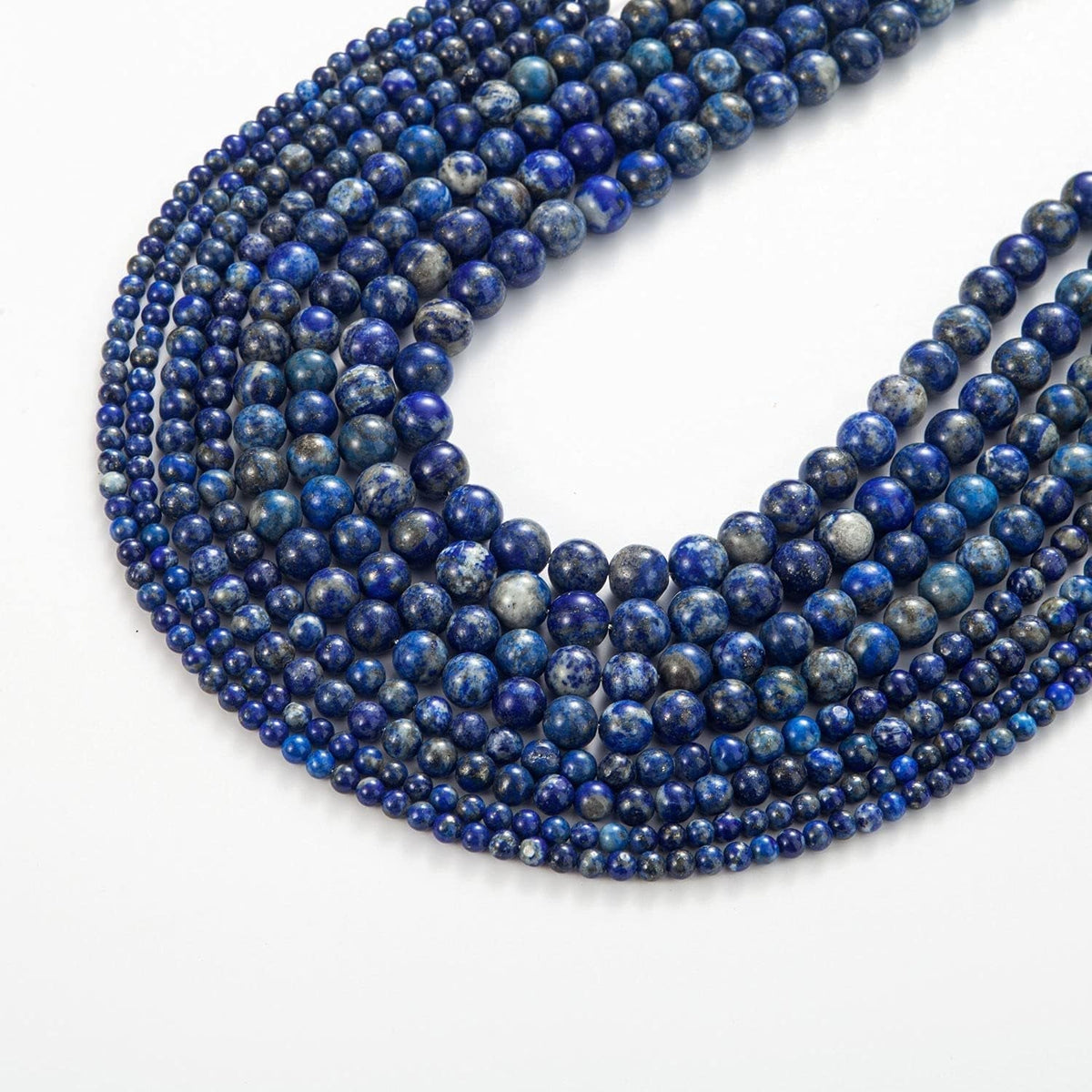 100Pcs Natural Stone Beads 8Mm Lapis Lazuli round Gemstone Loose Beads with Elastic Bracelet String for Bracelets Necklace Jewelry Making