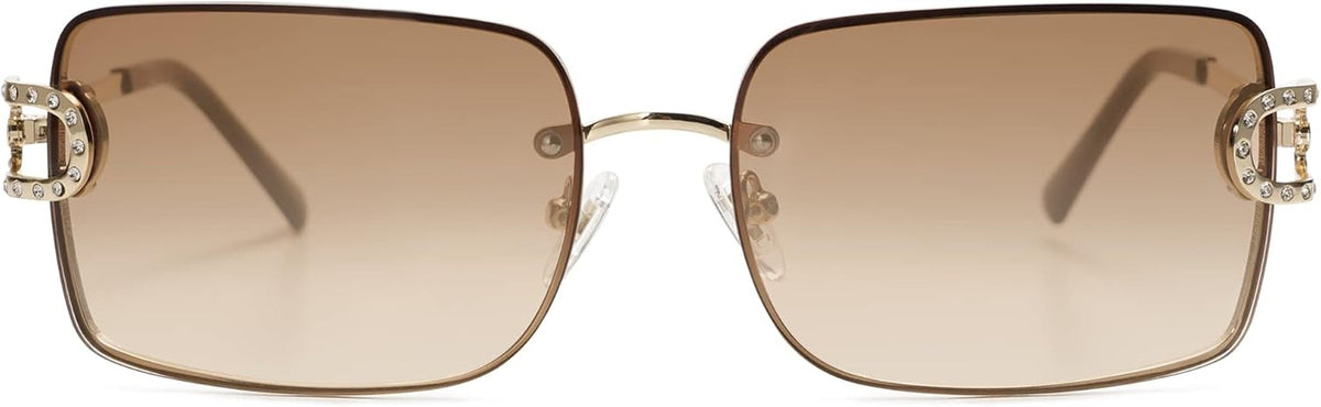 Vintage Rectangle Sunglasses for Women,Trendy Rimless 90S UV400 Womens Y2K Shades SJ1178