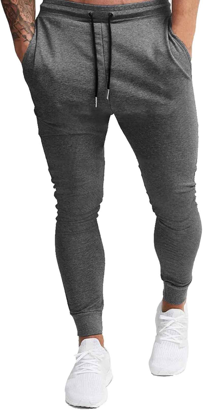 Men'S Slim Joggers Workout Pants for Gym Running and Bodybuilding Athletic Bottom Sweatpants with Deep Pockets