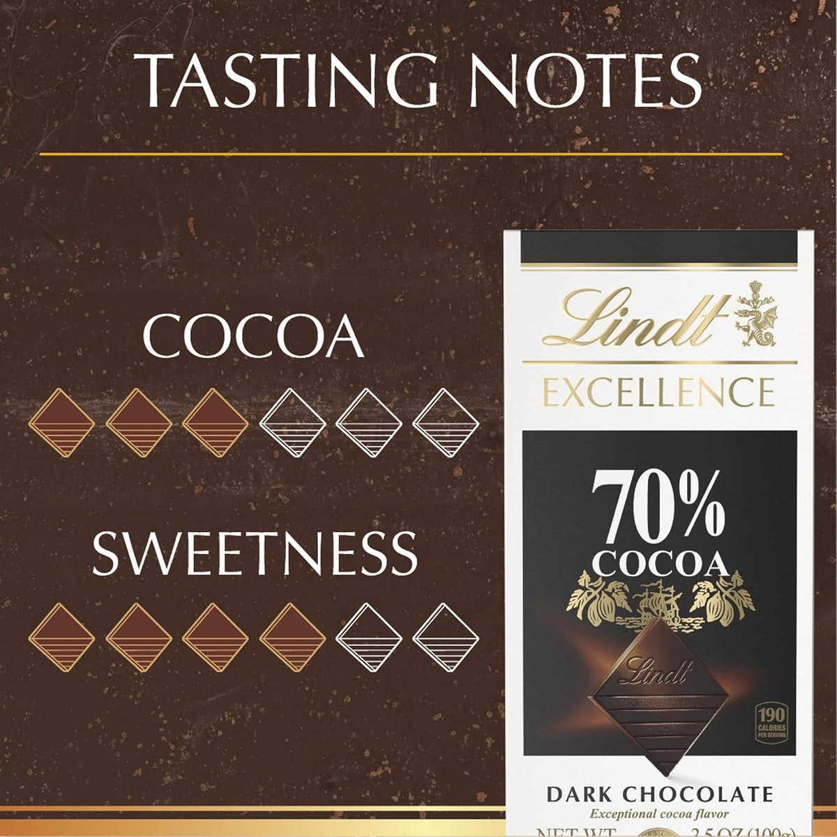 EXCELLENCE 70% Cocoa Dark Chocolate Candy Bar, Dark Chocolate, 3.5 Oz. Bar