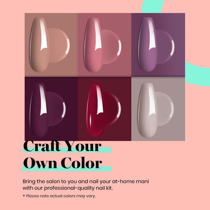 Beetles Purple Burgundy Red Gel Nail Polish Kit with Uv Light 48W LED Nail Lamp Dryer Spring Colors Neutral Gel Polish Starter Kit Peach Pink Manicure Set Soak off Gel Polish Skin Tone Gifts for Women