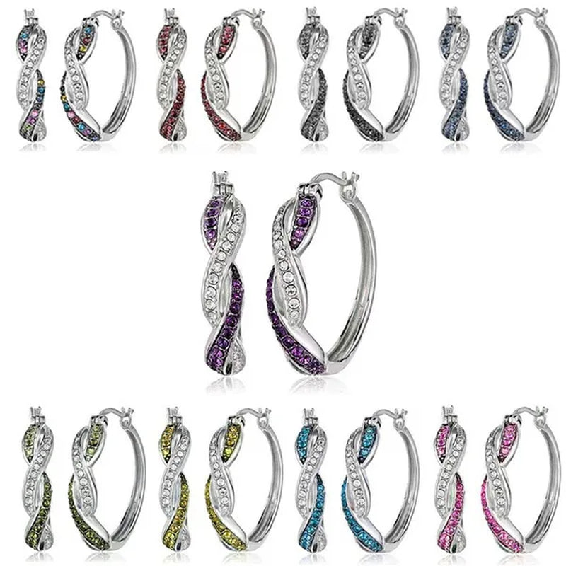 Fashionable new style 925 silver needle zircon earrings trendy color earrings simple and creative inlaid zircon earrings