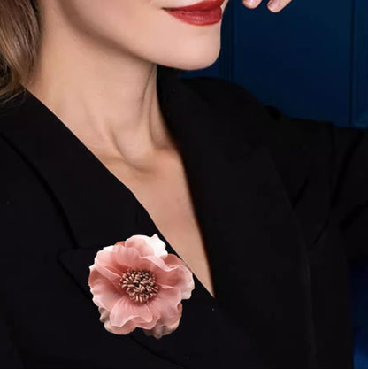 Elegant Large Cloth Flower Brooches Big Camellia Flower Brooch Pin for Women Dainty Cloth Fabric Rose Flower Brooches Dress Skirt Scarf Hat Pins Clothing Decoration Accessories