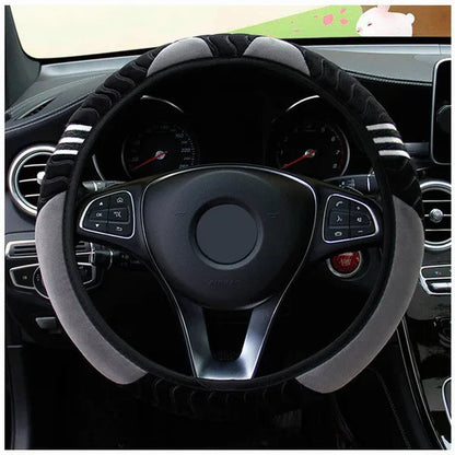 Cute Cartoon Ears Cat Steering Wheel Universal Car Shape Steering Wheel Grip Cover Car Decoration