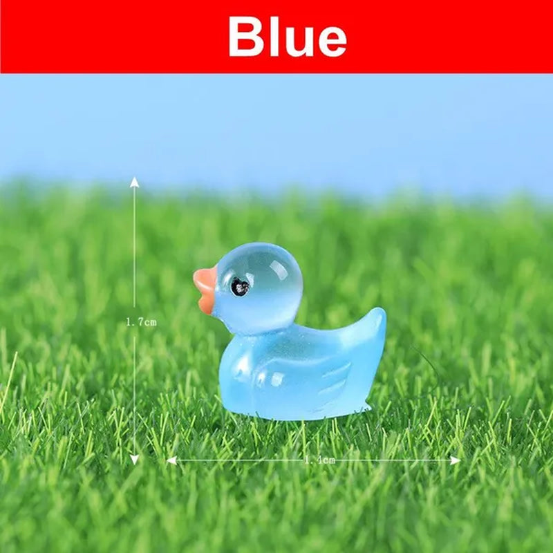 100/50/25/5PCS Mini Luminous Resin Ducks Glow in The Dark Miniature Ornament Tiny Ducks For DIY Fairy Garden Micro Landscape Potted Decoration