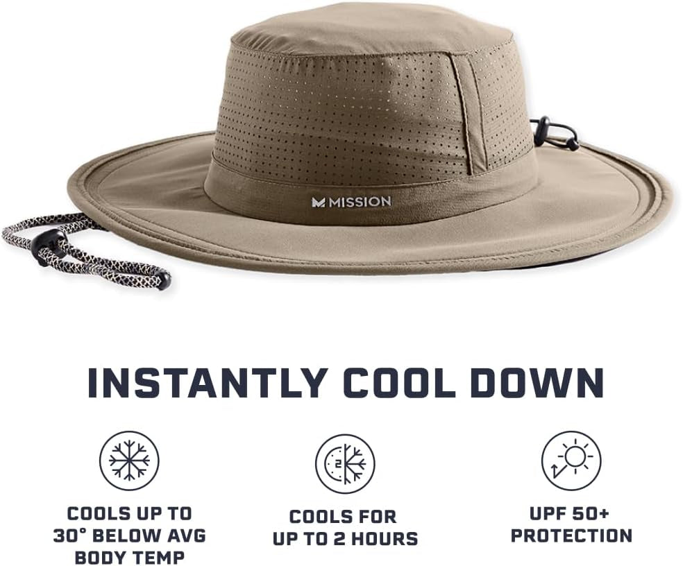 Cooling UPF Boonie Hat - Unisex Sun Hat for Hiking, Beach & Fishing - Sweat & Water Activated Technology
