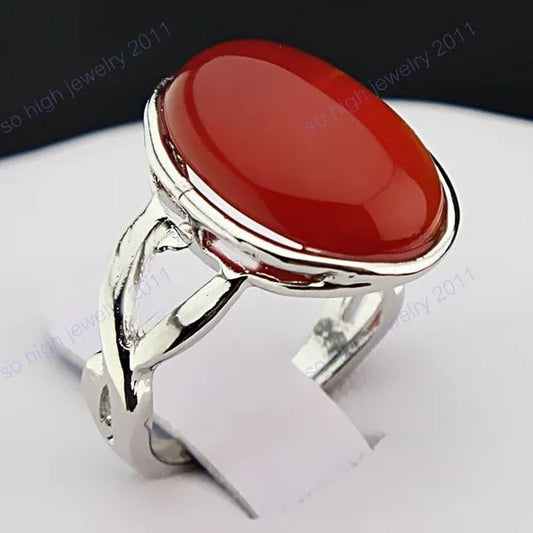 Hot Selling 5PCS Genuine Vintage Red Agate Silver Retro Rings for Women New Engagement Wedding Jewelry