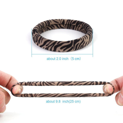 50PCS Seamless Hair Ties, Soft Ponytail Holders for Women, Nylon Large Bands, No Damage or Pull for Thick, Heavy, Curly Hair, 2 Inch Diameter, 5 Colors