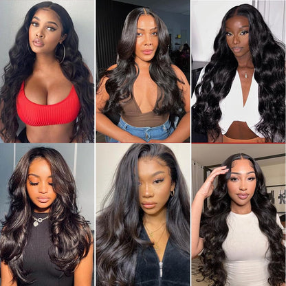 Human Hair Bundles Body Wave 14 Inch Bundles Human Hair 1 Bundles 100% Unprocessed Brazilian Virgin Human Hair Bundles Deals Human Hair Extensions for Natural Black Color