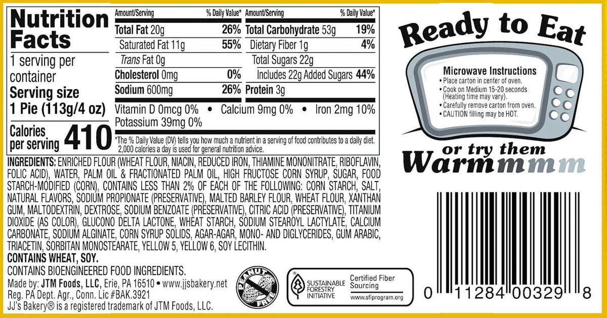 Cream Pie Variety Pack Individually Wrapped on the Go Pastry Handheld Snack Pies (Pack of 6)