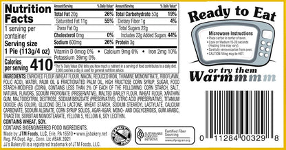 Cream Pie Variety Pack Individually Wrapped on the Go Pastry Handheld Snack Pies (Pack of 6)