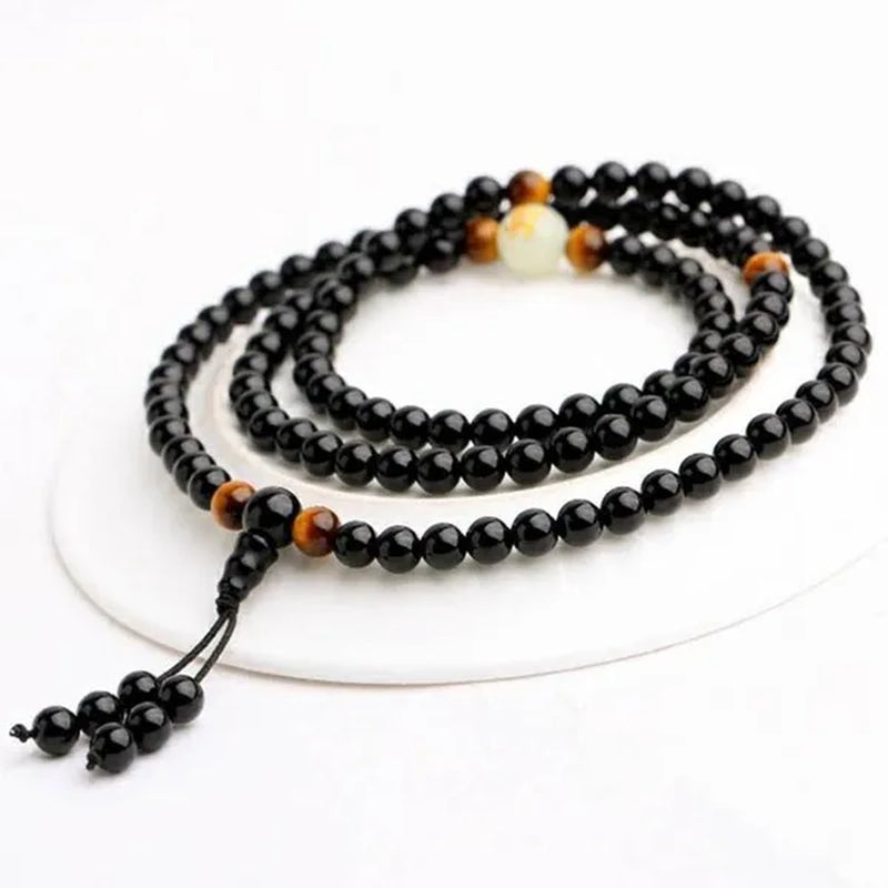 New Luminous Natural Stone Black Obsidian Healing Bracelet Weight Loss Unisex Slimmy Health Care Calming Bracelet
