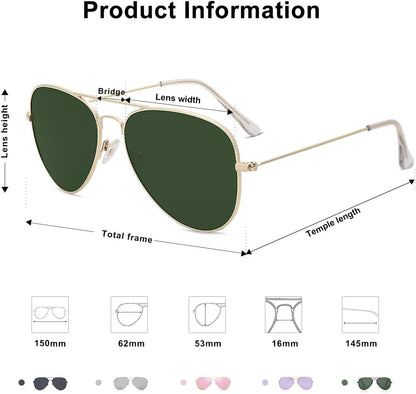 Classic Aviator Polarized Sunglasses for Men Women Vintage Retro Style