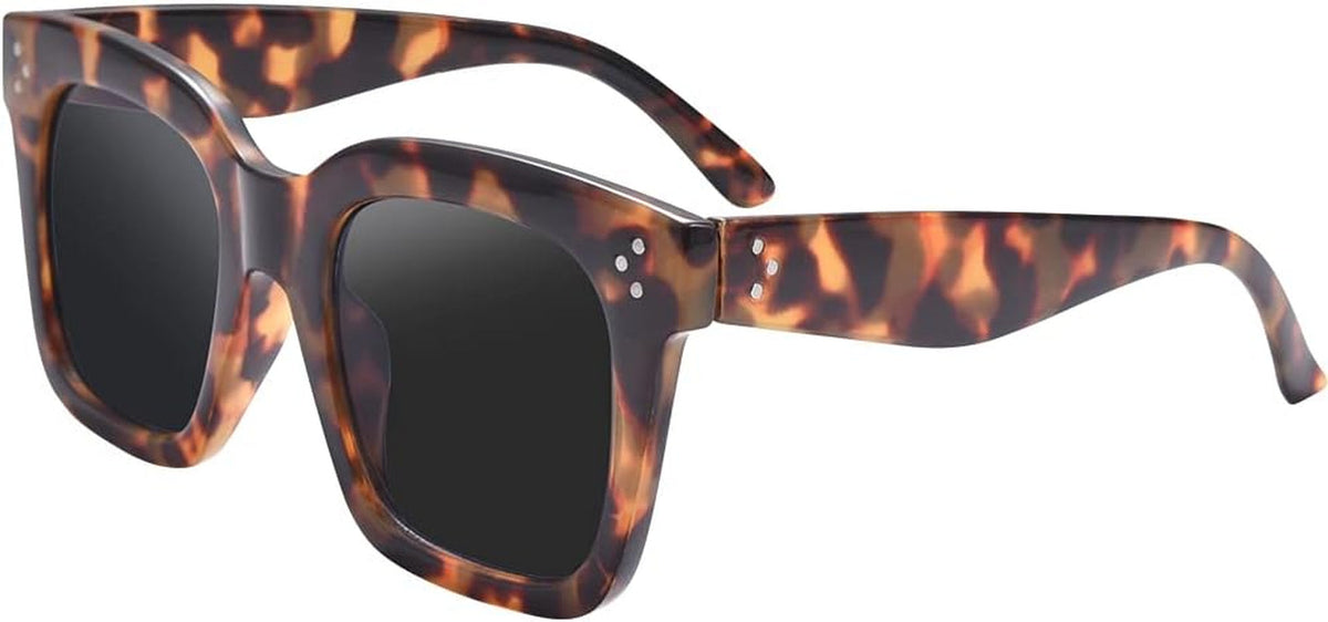 Vintage Women Oversized Sunglasses Designer Luxury Square Sun Glasses UV400 Protection Flat Lens