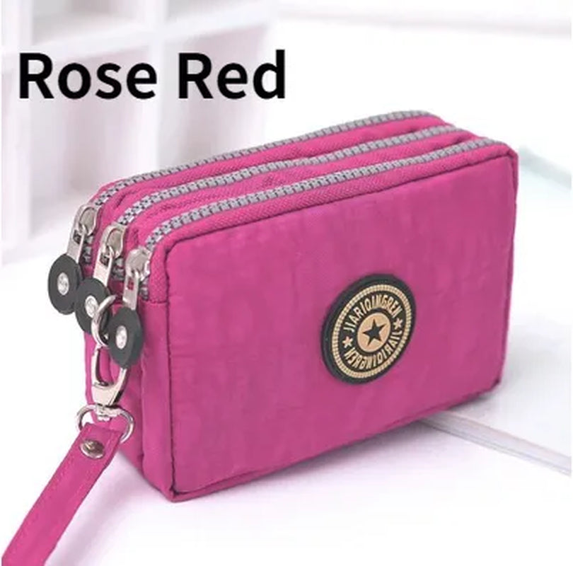 Fashion Women Wallet Credit Card Key Phone Holder Zipper Purses and Handbags Designer Wristlet Waterproof Nylon Clutch Bag Coin Purse