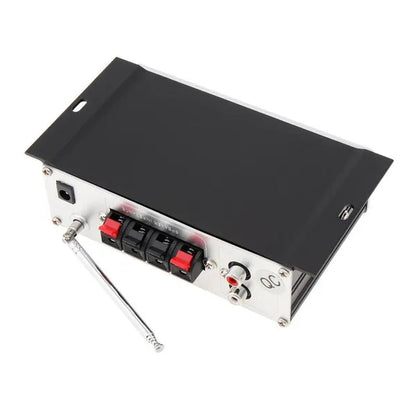 370BT Remote Control Bluetooth 2CH HI-FI High Power Car Audio Amplifier FM Radio Player Support SD / USB / DVD / MP3 for Car Motorcycle Home
