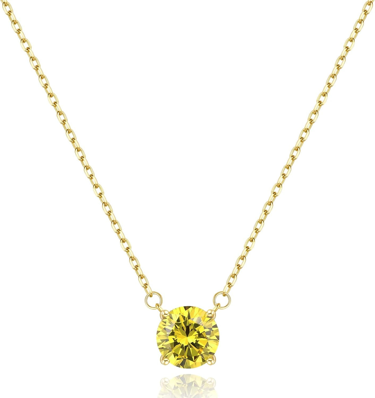 Gifts for Her Birthstone Necklace for Women, 2 Carat Dainty Silver Necklace for Women, Christmas Gift Birthday Gift Mother'S Day Gifts for Mom Wife Her