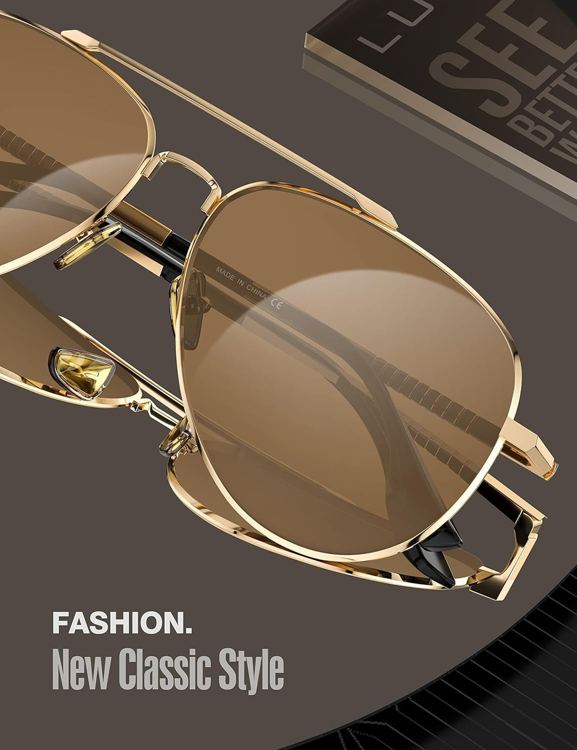 Aviator Sunglasses for Men Women Polarized Driving Classic Shades - UV 400 Protection with Accessories 60MM