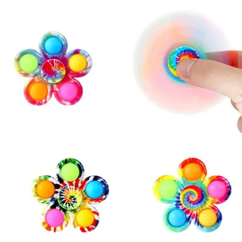 10Pcs / 5 / 2 / 1Pcs 2 In 1 Pop & Decompression Fidget Spinner , Gyro Spinner Spinning Top, Playability, Rotatable, Pressable, Decompress ADHD, Children's Toys, Decompression Toy,Fidget Toys Boutique Gifts