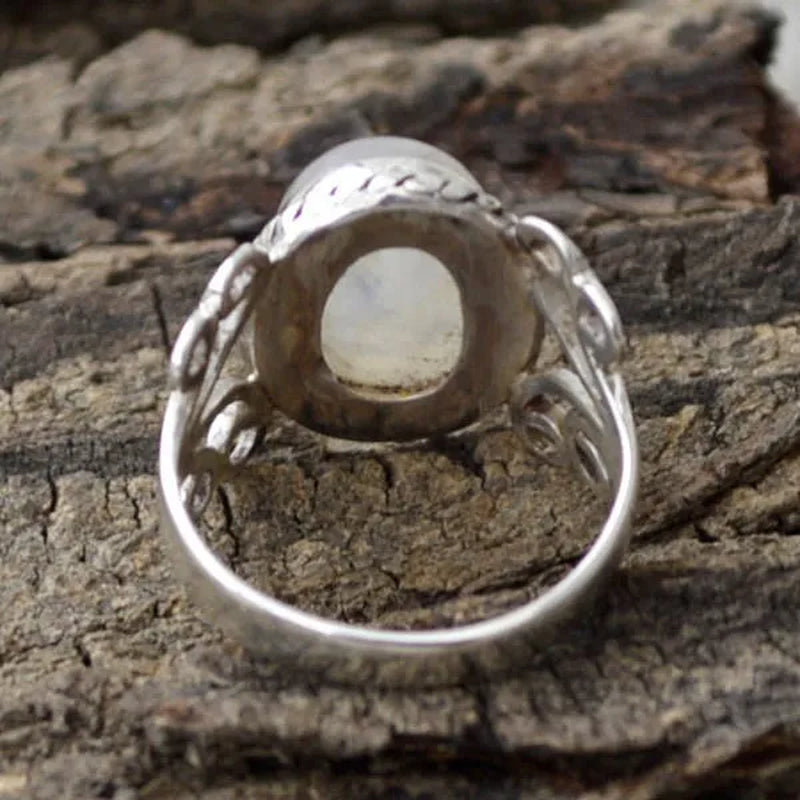 Exquisite Ring Rare Huge Princess Moonstone Jewelry Promise Proposal Gift Bride Engagement Wedding Band Rings Size 5 - 11