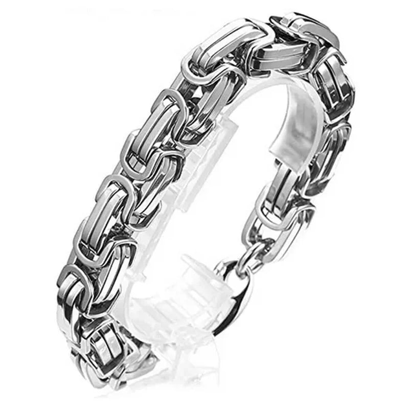 Men Jewelry Silver Stainless Steel Strong Byzantine Chain Curb Cuban Bracelet or Necklace 7inch-40inch