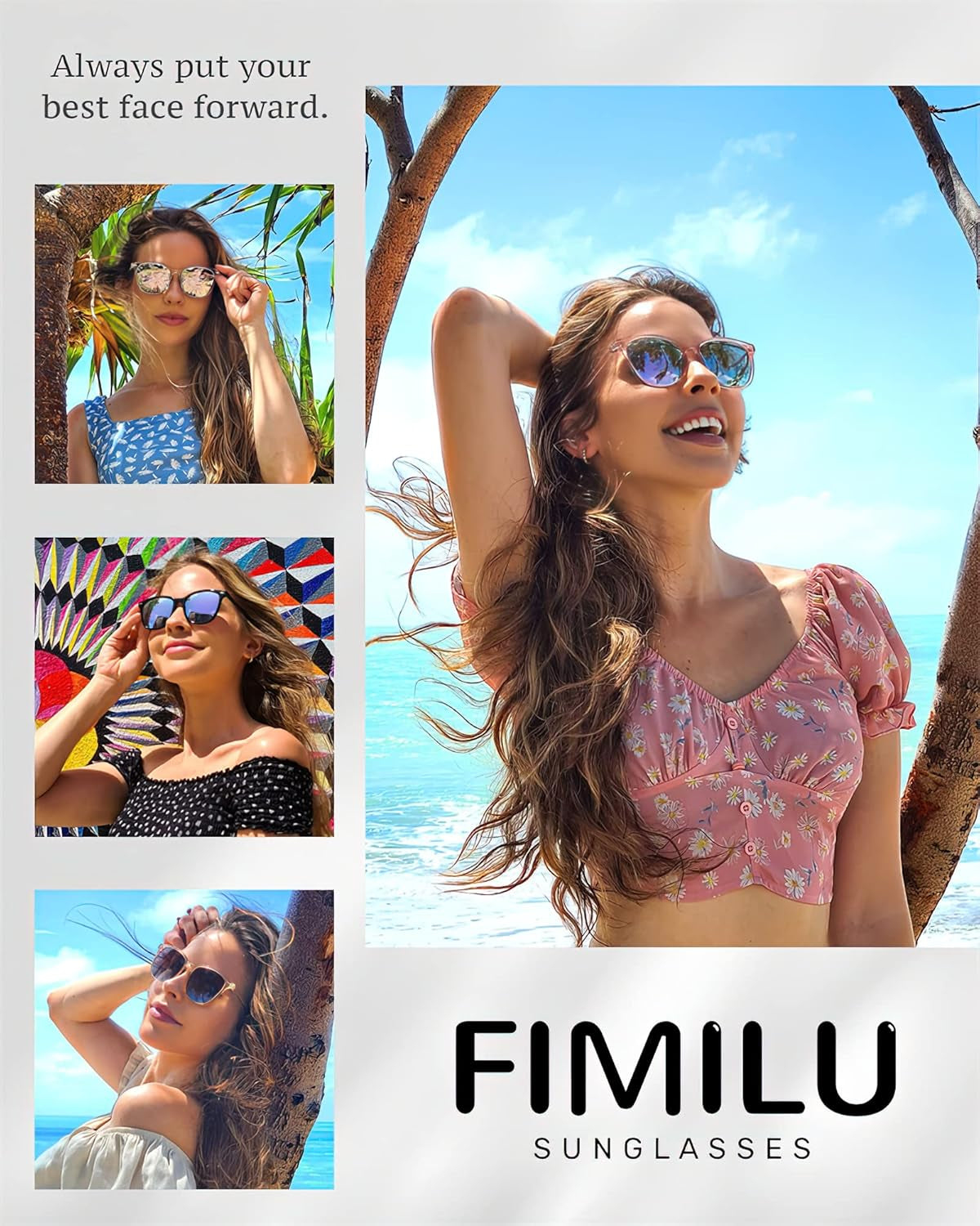 2 Packs Sunglasses for Women Polarized UV400 Protection Lens Big Frame Fashion Glasses Trendy Stylish Shade