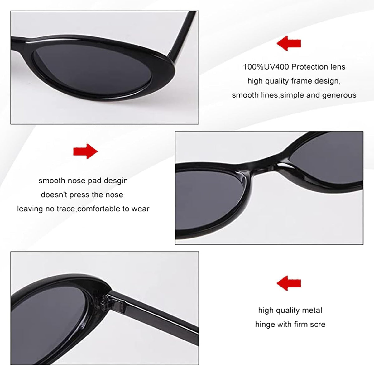 Trendy Oval Sunglasses Women 90’s Vintage Sun Glasses Fashion Tinted Glasses UV400 Protection