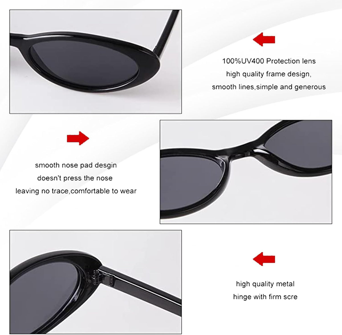 Trendy Oval Sunglasses Women 90’S Vintage Sun Glasses Fashion Tinted Glasses UV400 Protection