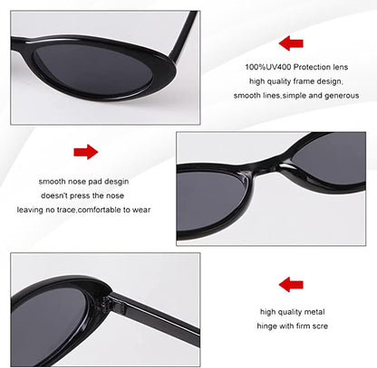 Trendy Oval Sunglasses Women 90’S Vintage Sun Glasses Fashion Tinted Glasses UV400 Protection