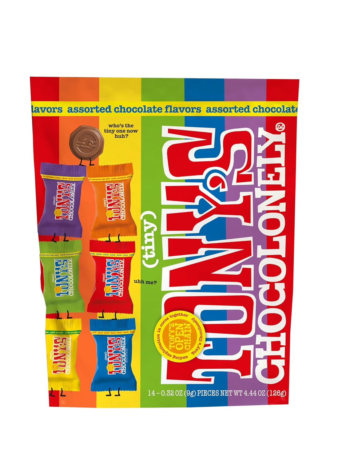 Assorted Milk Chocoloate Pieces - Belgium Chocolate, Fairtrade & B Corp Certified - 4.44 OZ (1 Pouch),