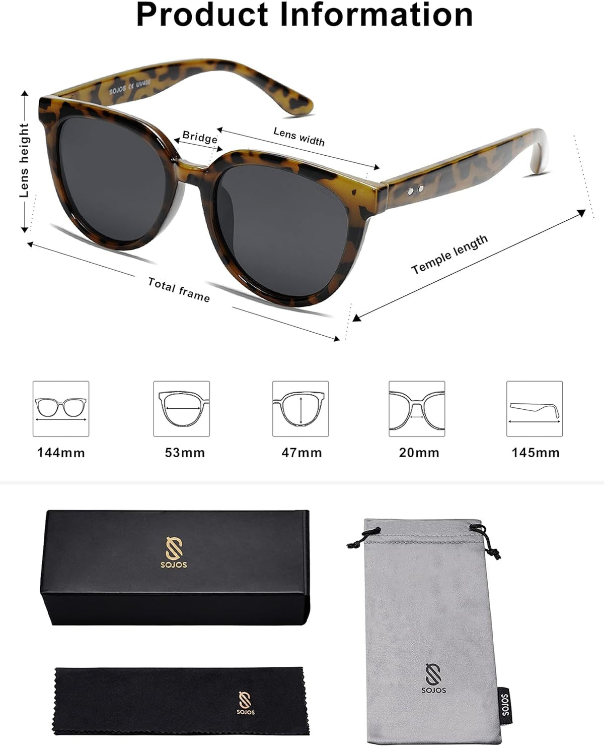 Round Polarized Sunglasses for Women Fashion Trendy Style UV Protection Lens Sunnies Sunglasses SJ2175