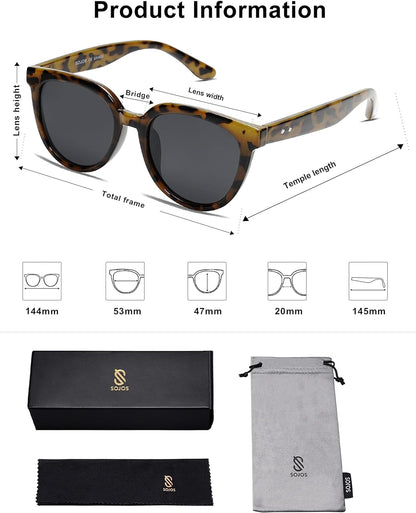 Round Polarized Sunglasses for Women Fashion Trendy Style UV Protection Lens Sunnies Sunglasses SJ2175