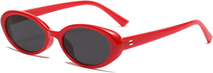 Retro Oval Sunglasses for Women Men Fashion Small Oval Sunglasses 90s Vintage Shades