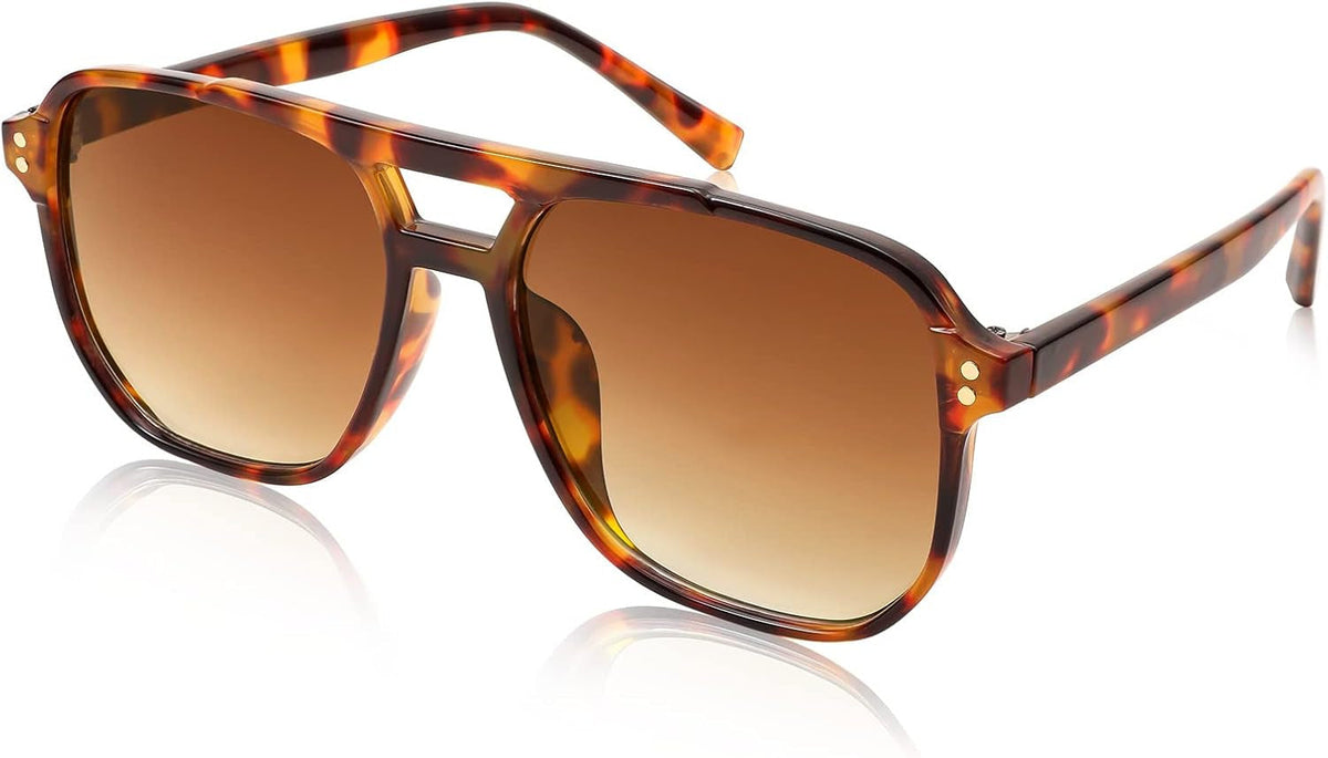 Retro Square Aviator Sunglasses Women Men 70S Vintage Trendy Plastic Frame Sun Glasses B2835
