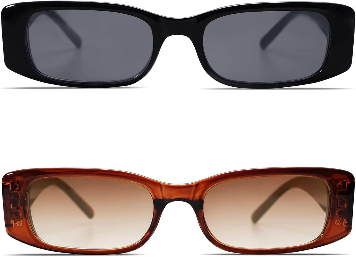 Rectangle Sunglasses for Women 90s Retro Trendy Y2K Classical Vintage Square Shades AR82037