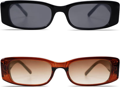 Rectangle Sunglasses for Women 90s Retro Trendy Y2K Classical Vintage Square Shades AR82037