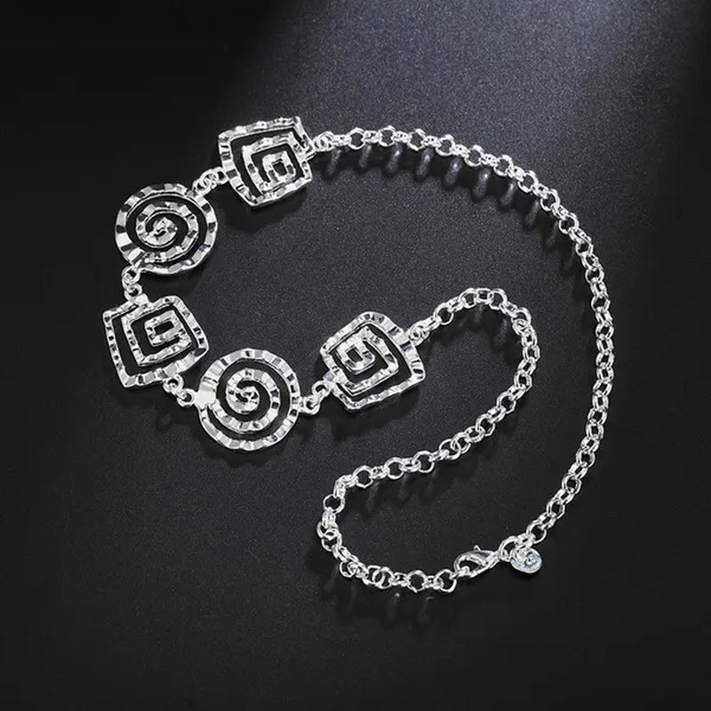 925 Sterling Silver Jewelry Sets Fine Retro Thread Earrings Bracelets Neckalce for Women Fashion Party Wedding Gifts