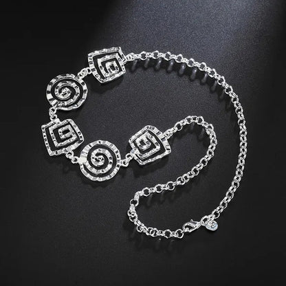 925 Sterling Silver Jewelry Sets Fine Retro Thread Earrings Bracelets Neckalce for Women Fashion Party Wedding Gifts
