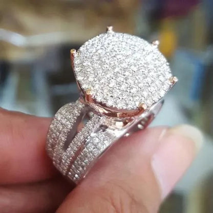 Sparkling Women 925 Sterling Silver White Sapphire Diamond Ring Bride Wedding Jewelry Size 6 7 8 9 10