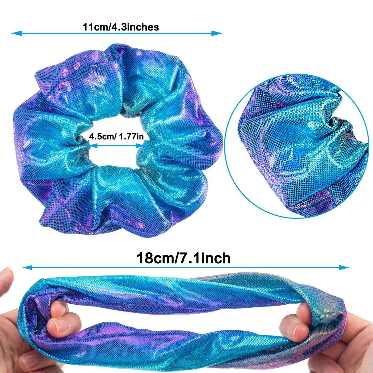 24 Pieces Rainbow Hair Scrunchies Elastic Bands Scrunchy Colorful Hair Ties Ropes for Women Girls Gymnastics Birthday Party Favors, Large(Rainbow Colors)