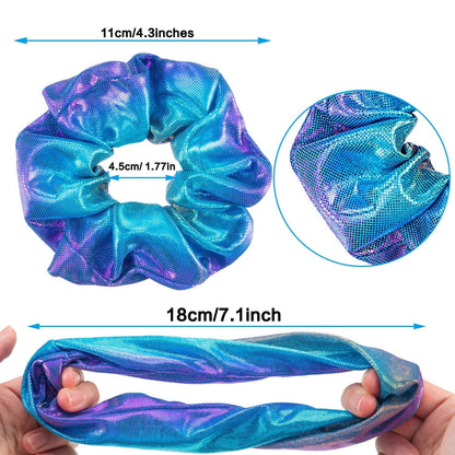 24 Pieces Rainbow Hair Scrunchies Elastic Bands Scrunchy Colorful Hair Ties Ropes for Women Girls Gymnastics Birthday Party Favors, Large(Rainbow Colors)